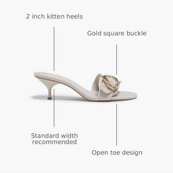 Buckle Slide Heeled Sandals for Women with 2.25 Inch Stiletto Heel - Picture 3 of 3